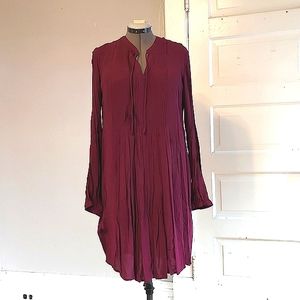 Fuchsia Violet pin tuck dress tunic Old Navy Large EUC